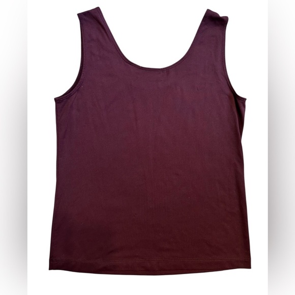Chico’s Maroon High Neck Tank Top Basic Knit Sleeveless  Size 0 - Picture 2 of 5